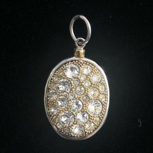 Sterling Silver Brass Swarovski Cobble pendant charm 925 nickel free Grace&Heart